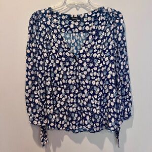 Madewell Three Quarter Tie-Sleeve Blouse